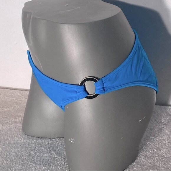 5/$25 Vintage 90s Bluenotes Blue String Bikini With O Ring Details L - Picture 2 of 15